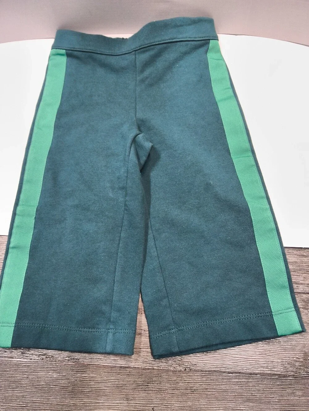 Nwot Janie And Jack Baby Size 18/24 Months Green Athletic Pants with Side Stripe